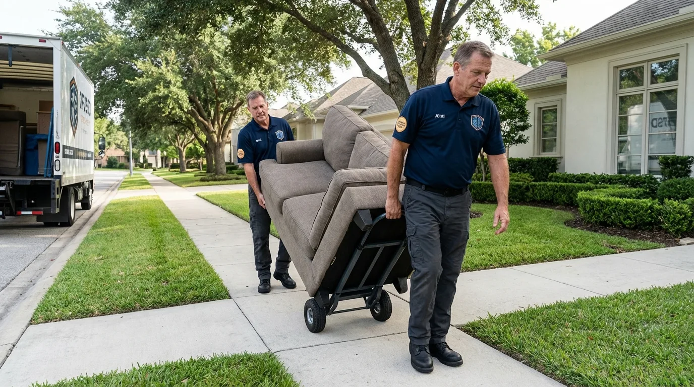 Local residential moving crew loading furniture in Suffern, NY